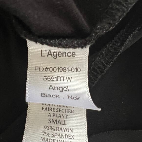 L'AGENCE Angel Square Neck Bodysuit Black Size S - Picture 7 of 10